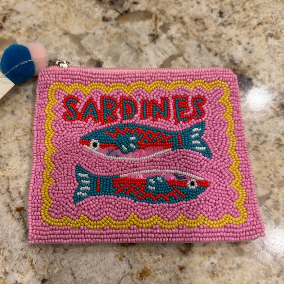 Francesca's Handbags - Francesca's Pink Beaded Sardines Pouch